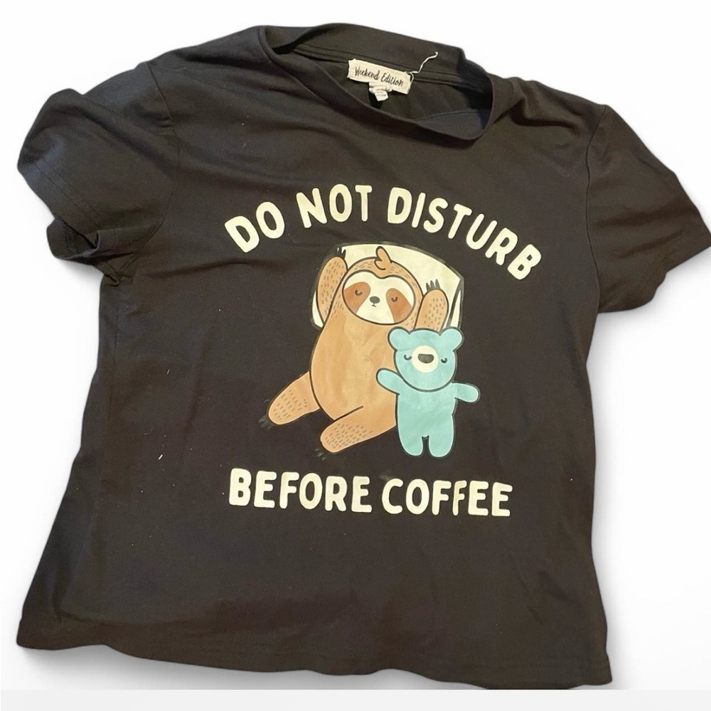 Black Women’s T-Shirt with Sloth Print